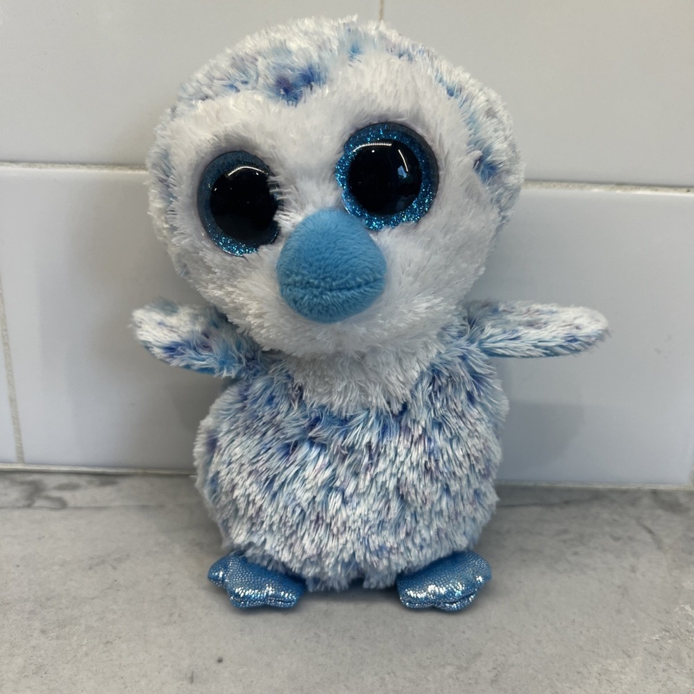2022 Ty Beanie Boos - TONY the Blue Owl -Plush Toy 6.5 " Tall